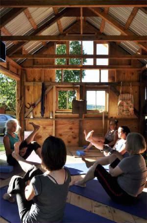 Navasana prep in studio